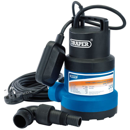 Draper 191L/Min Submersible Water Pump with Float Switch (550W) - 61584