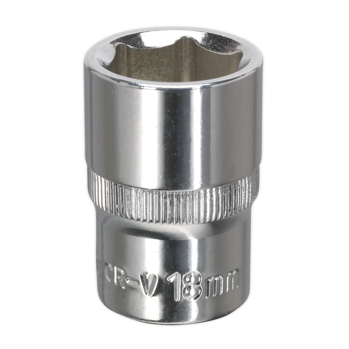 Sealey WallDrive Socket 18mm 1/2"Sq Drive Fully Polished SP1218