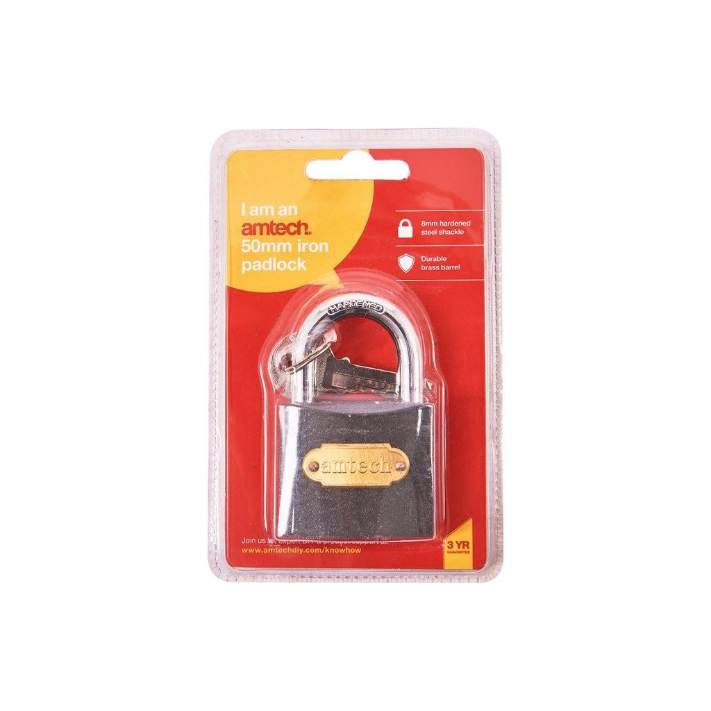 Tough Heavy Duty Iron 50mm Padlock+3 Keys Garage Home Security Safety Lock - T0400C