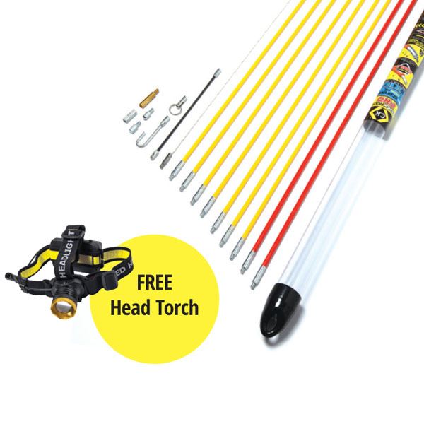 CK Tools MightyRod PRO Cable Rod Standard Set 10m T5421