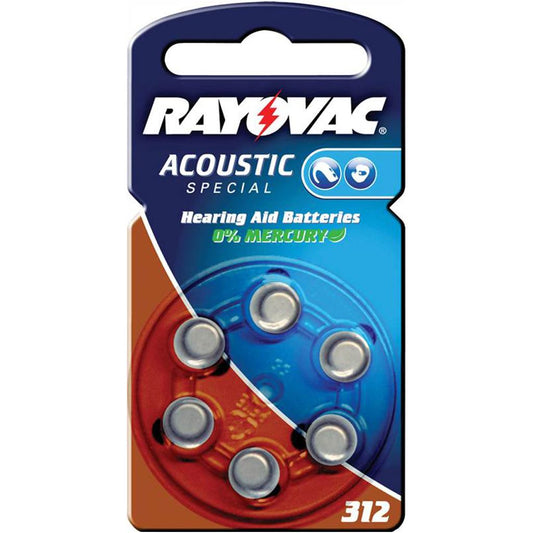 Rayovac Hearing aid batteries 1.4V 160mAh 6 pcs