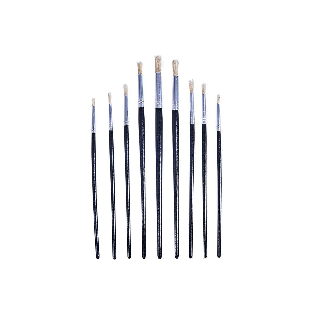 Amtech 9 Piece Round Tip Artist Paint Brush Set Professional Quality Art & Craft - S4135