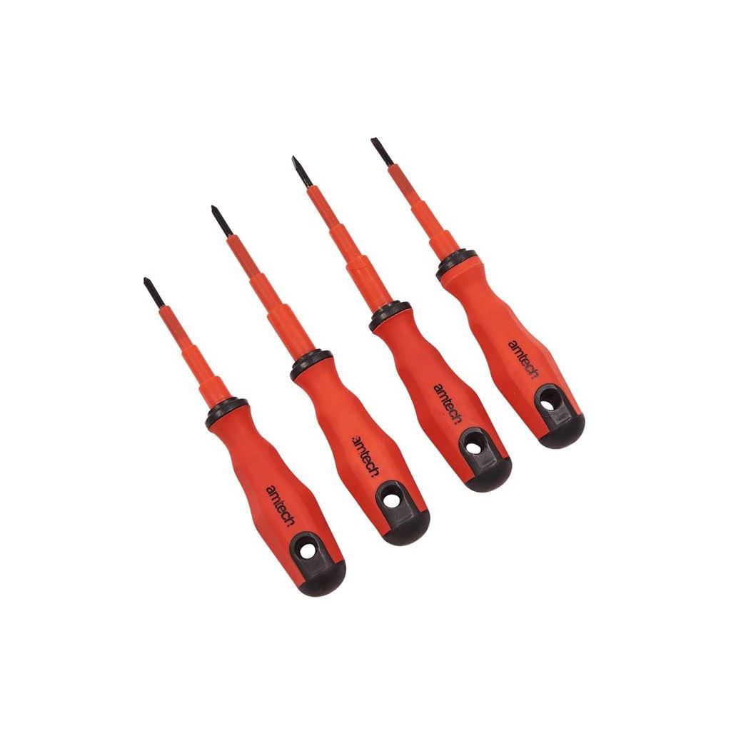 Amtech 4 Piece Screwdriver Set Slotted/Phillips DIY/Workshop/Garage - L0870