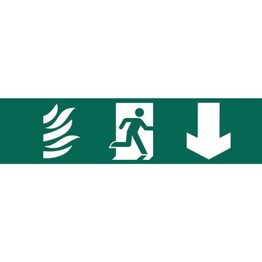 Genuine Draper 'Running Man Arrow Down' Safety Sign | 73201