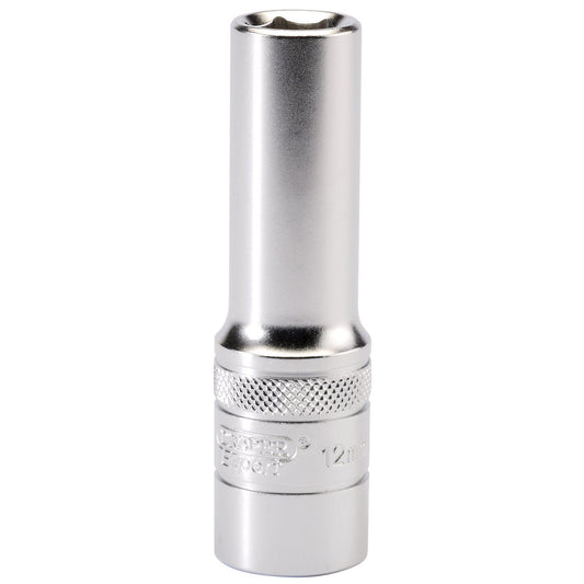 Draper Expert Quality Chrome 1/2" Square Drive 6 Point Metric Deep Socket - 12mm - 16643