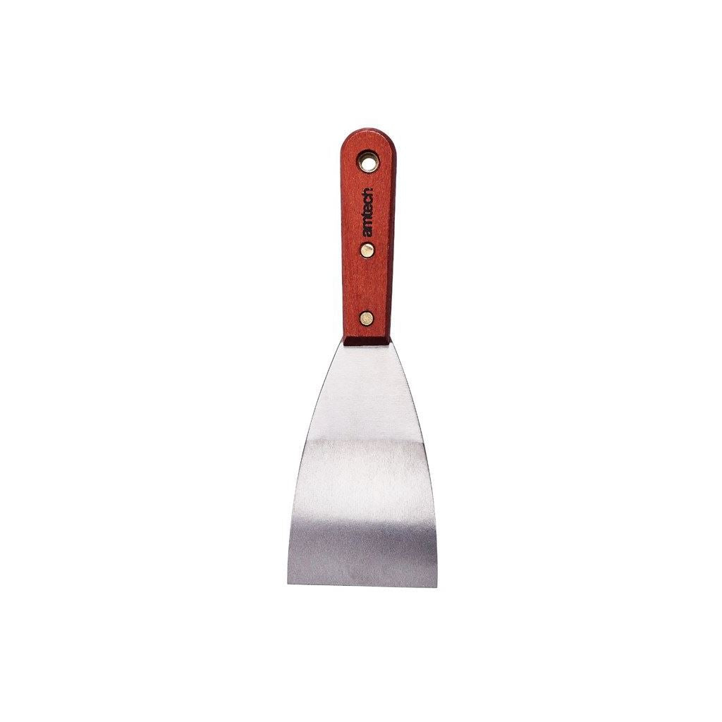 Amtech 3" Heavy Duty Scraper Wooden Handle Wallpaper Paint Steel Blade Decorate - G0800