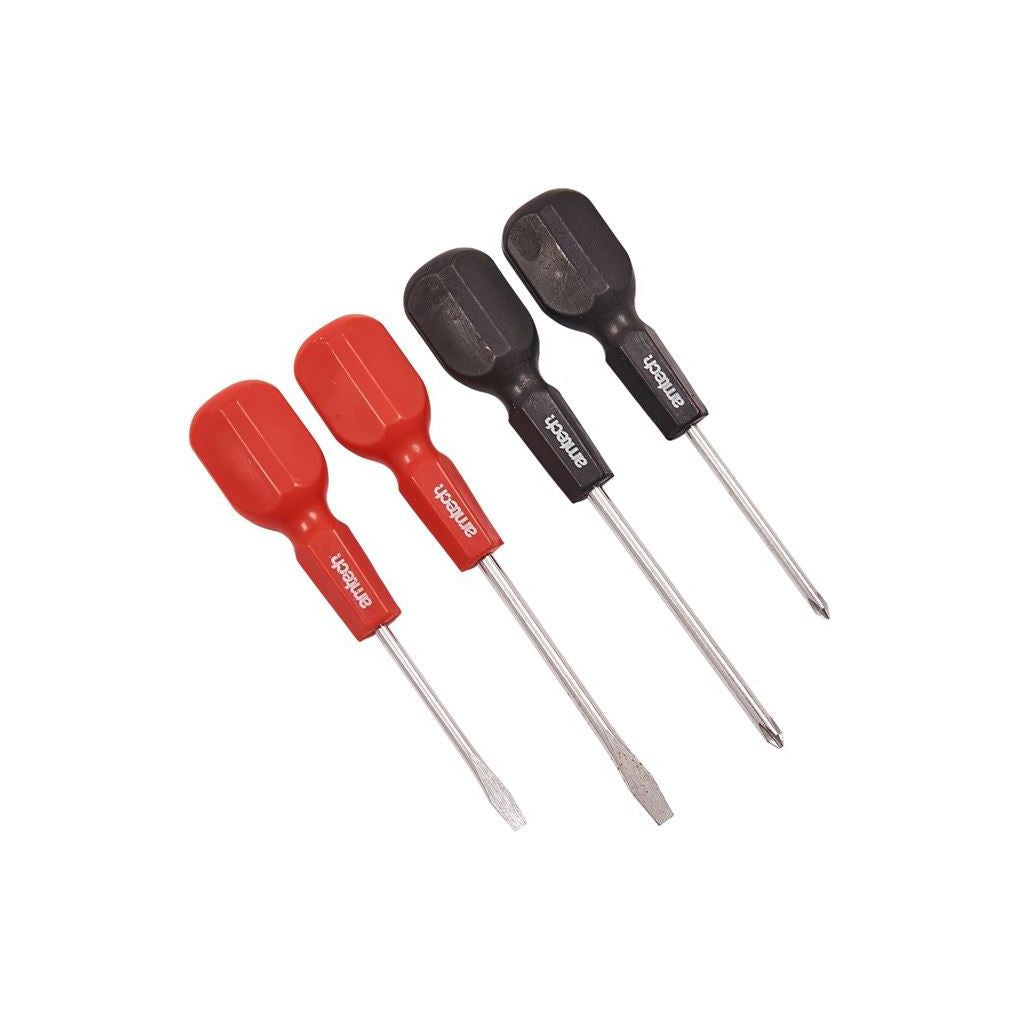 Amtech 4 Piece Cabinet Handle Ph1 Ph2 Screwdriver Set Slotted Phillips Stubby - L0850