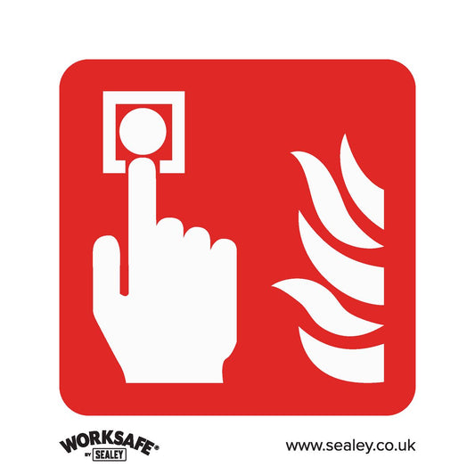 Sealey Safety Sign - Fire Alarm Symbol - Rigid Plastic SS31P1