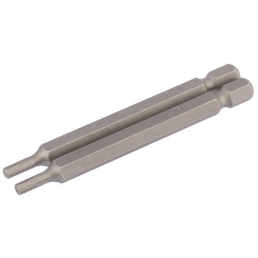 Draper 64320 3mm 1/4" Hex. Hexagonal Insert Bit 75mm Long x 2