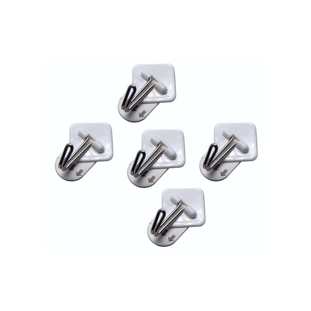 Amtech 5 Piece small, removable self-adhesive metal hook set - W8305