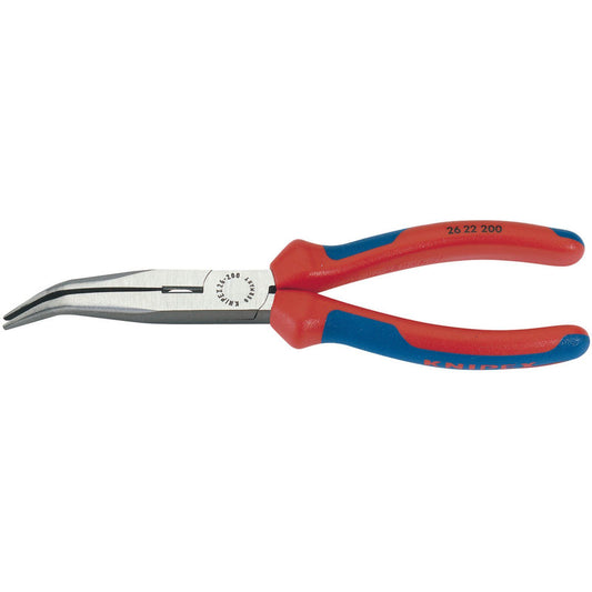 Draper 1x Knipex Expert 200mm Angled Long Nose Pliers with Heavy Duty Handles - 77004