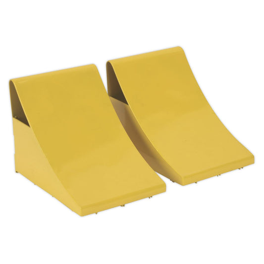 Sealey Heavy-Duty Steel Wheel Chocks 4kg - Pair WC05