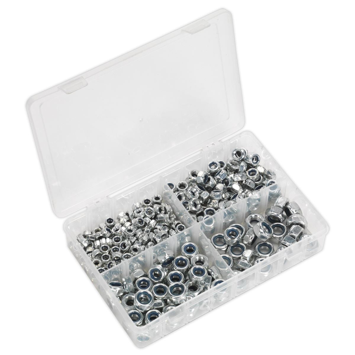 Sealey Nylon Locknut Assortment 300pc M6-M12 Metric AB032LN