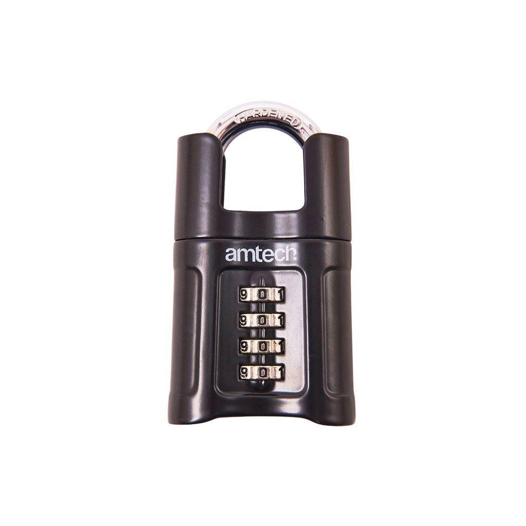 Amtech 50mm 4 Digit Combination Padlock Hardened Steel Lock Security Garage Door - T1147