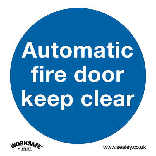 Sealey Safety Sign-Automatic Fire Door Keep Clear-Plastic-Pk of 10 SS3P10