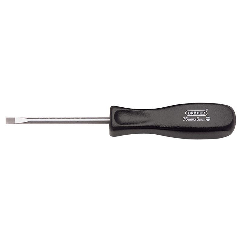 Draper 19527 5mm x 75mm Plain Slot Mechanics Screwdriver