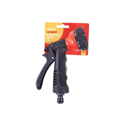 Amtech 4 Function Sprayer Gun Garden Hose Sprayer Chrome Water Pipe Fitting - U2100