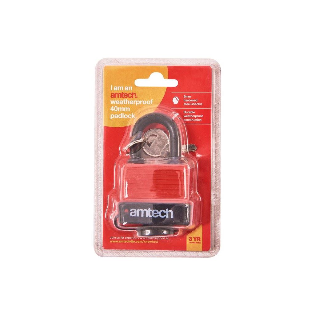 Weatherproof Durable 40mm Security Padlock+4 Keys Garage Home Safety Sheds - T0745