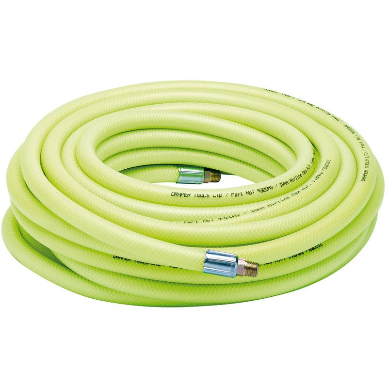 Draper 1x 15.2m 1/4" BSP 10mm Bore High-Vis Air Line Hose Professional Tool - 23191