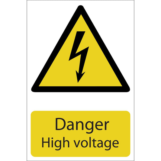 Draper 'Danger High Voltage' Hazard Sign SS22 - 72237