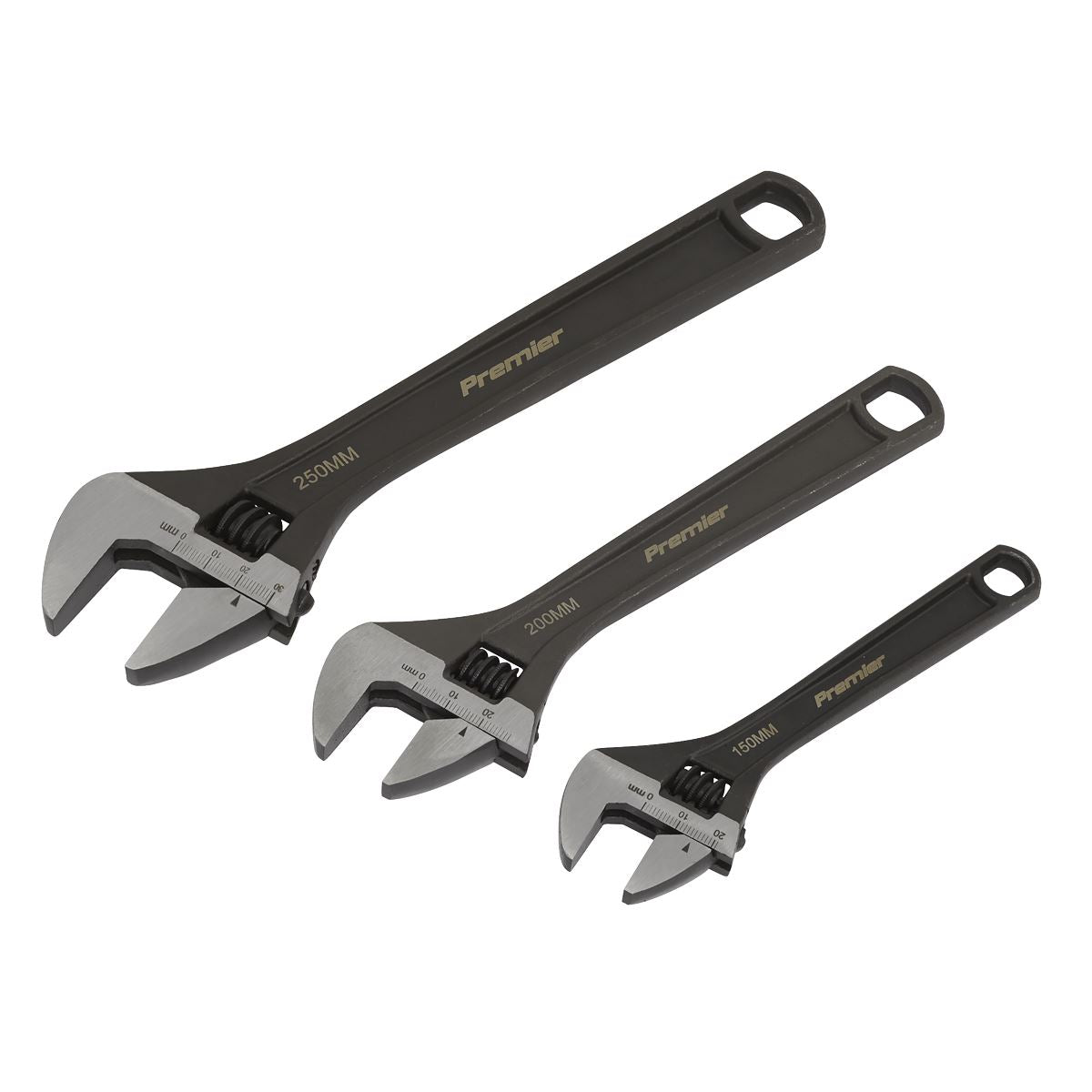 Sealey Adjustable Wrench Set 3pc Rust Resistant AK607