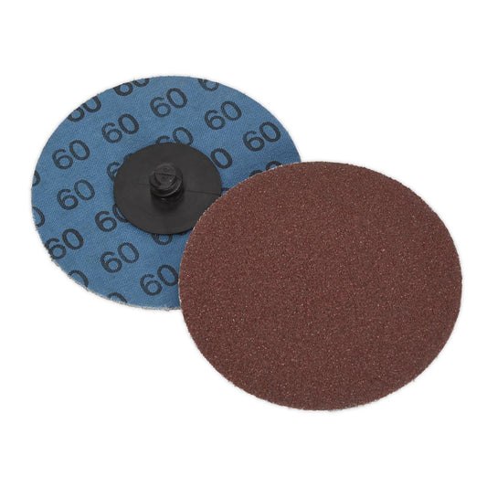 Sealey Quick-Change Sanding Disc 75mm 60Grit Pack of 10 PTCQC7560