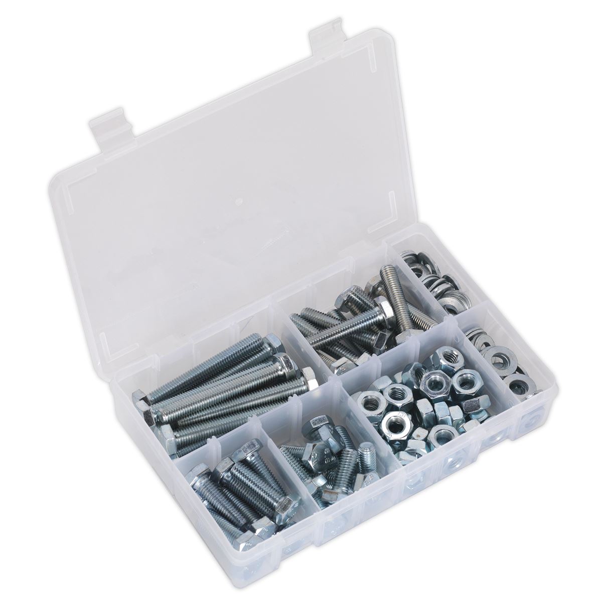 Sealey Setscrew, Nut & Washer Asstmt 150pc High Tensile M10 Metric AB052SNW