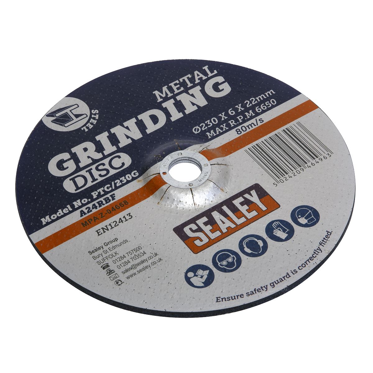 Sealey Grinding Disc 230 x 6mm 22mm Bore PTC/230G