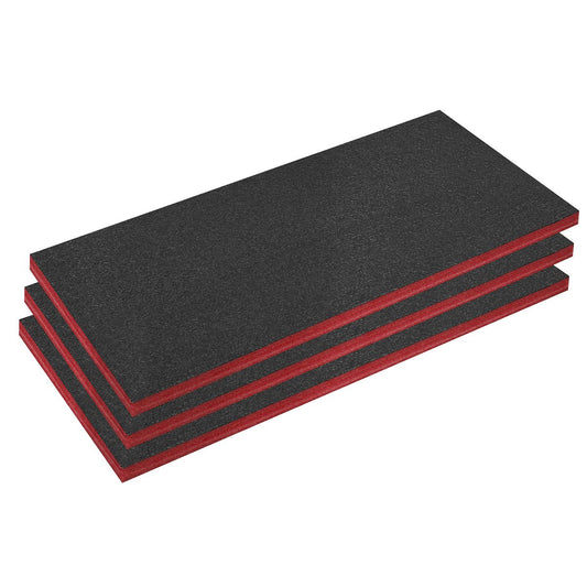 Sealey Easy Peel Shadow Foam Red/Black 50mm - Pack of 3 SFPK50R