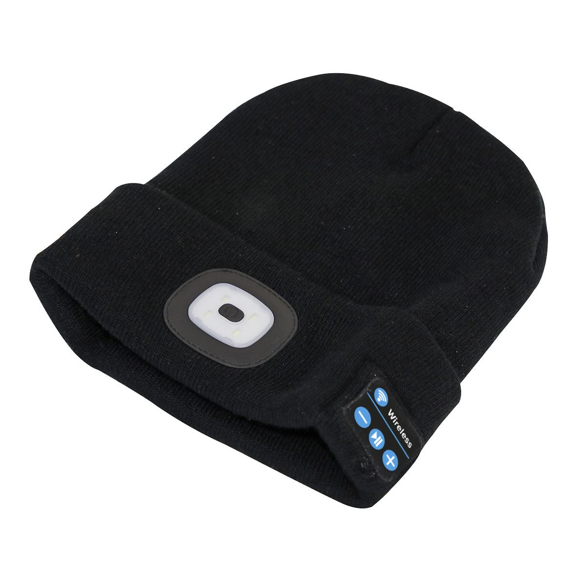 Sealey Beanie Hat 4 SMD LED USB R/Charge with Wireless Headphones LED185W