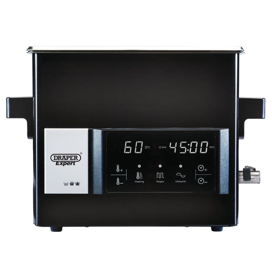 Draper 92639 Ultrasonic Cleaning Tank 27L High-Performance Transducers LED Touch