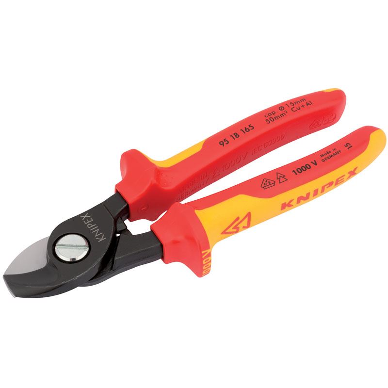 Knipex 95 17 165 VDE Fully Insulated 1000V Cable Cutter Cutting Shears 165mm - 32014