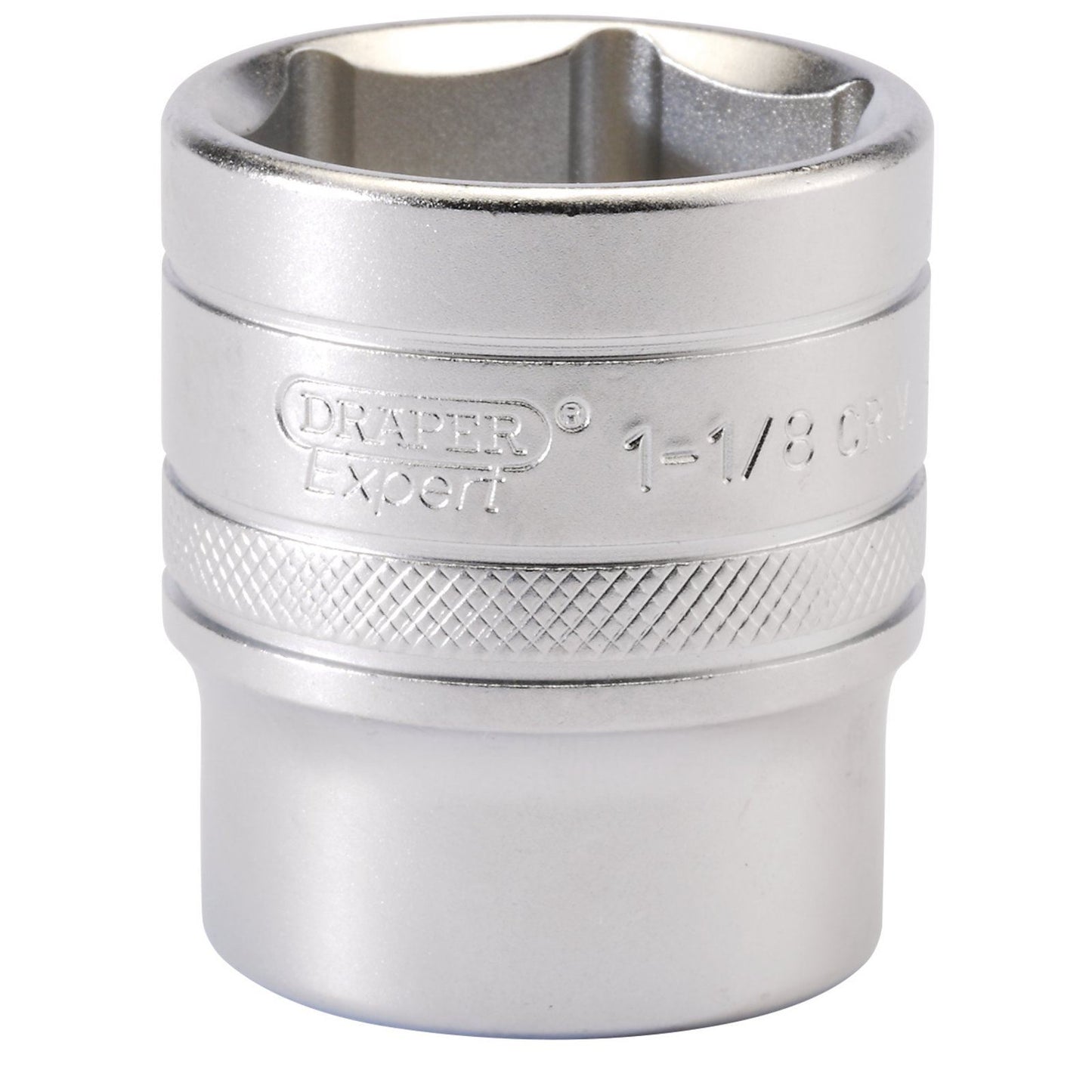 Draper Expert Quality Chrome 1/2" Square Drive 6 Point Imperial Socket - 1.1/8" - 16636