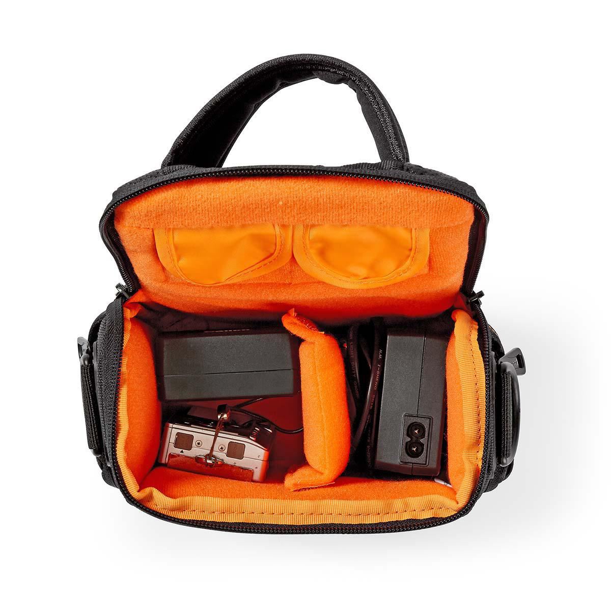 Nedis Camera Shoulder Bag 152 x 146 x 65mm 2 Inside pockets Black / Orange - CBAG200BK