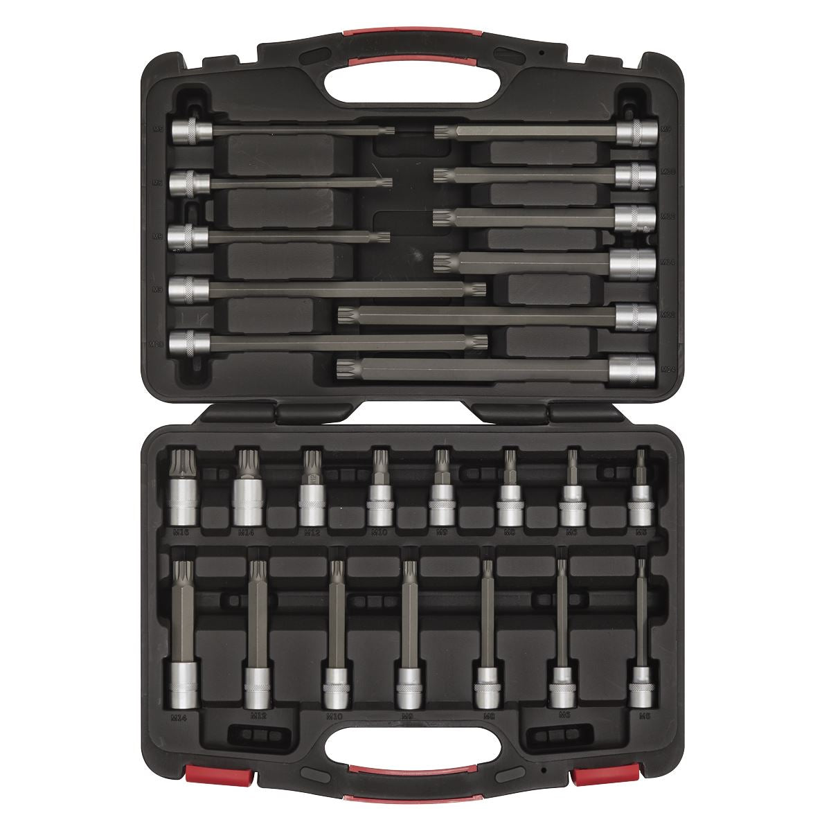 Sealey Spline Socket Bit Set 26pc 3/8"Sq Drive - Platinum Series AK89002