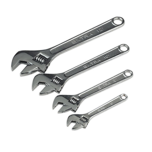 Sealey Adjustable Wrench Set 4pc 150, 200, 250 & 300mm S0449