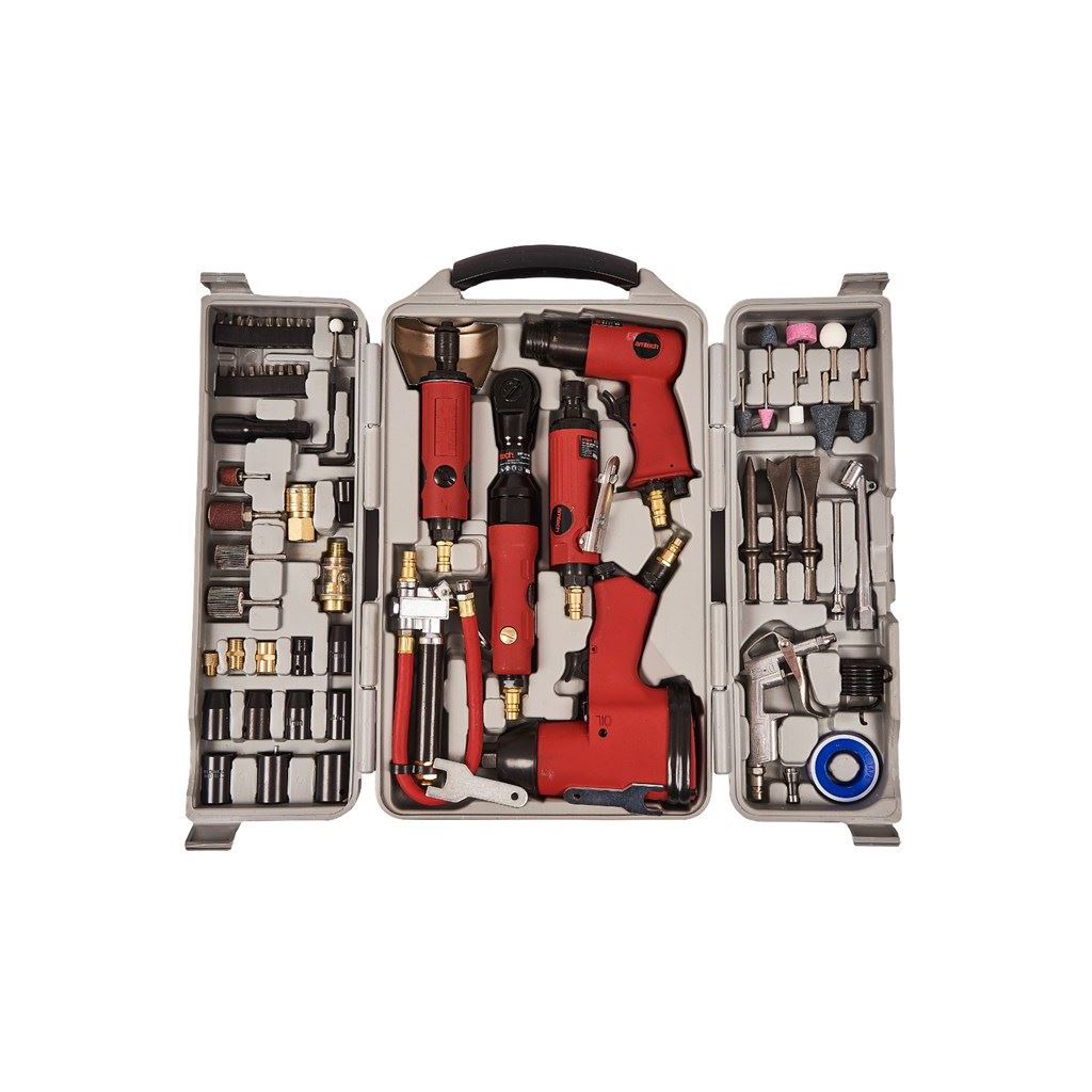 Amtech 77 Piece Air Tool Kit Professional & Diy+Air Impact/Grinder - Y2430