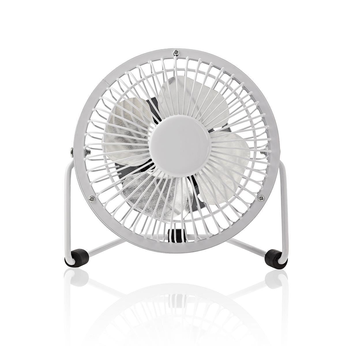 Nedis Metal Mini Fan 10cm Diameter USB powered White FNDK1WT10