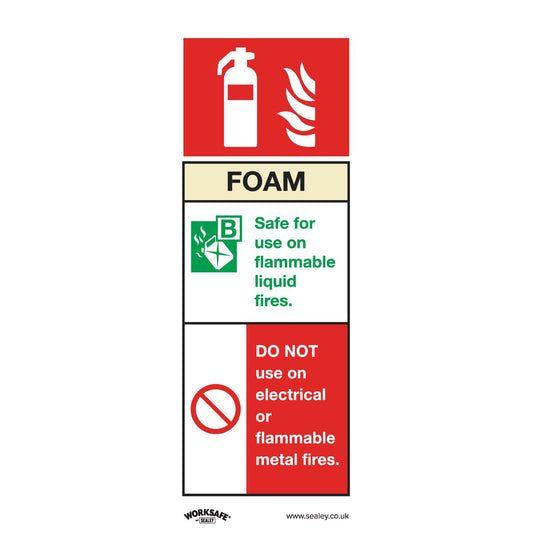 Sealey Safety Sign - Foam Fire Ext. - Self-Adhes. - Pack of 10 SS30V10