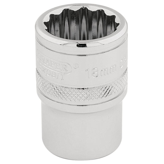 Draper Expert 1/2" Square Drive Hi-Torq 12 Point Socket (18mm) - 33202