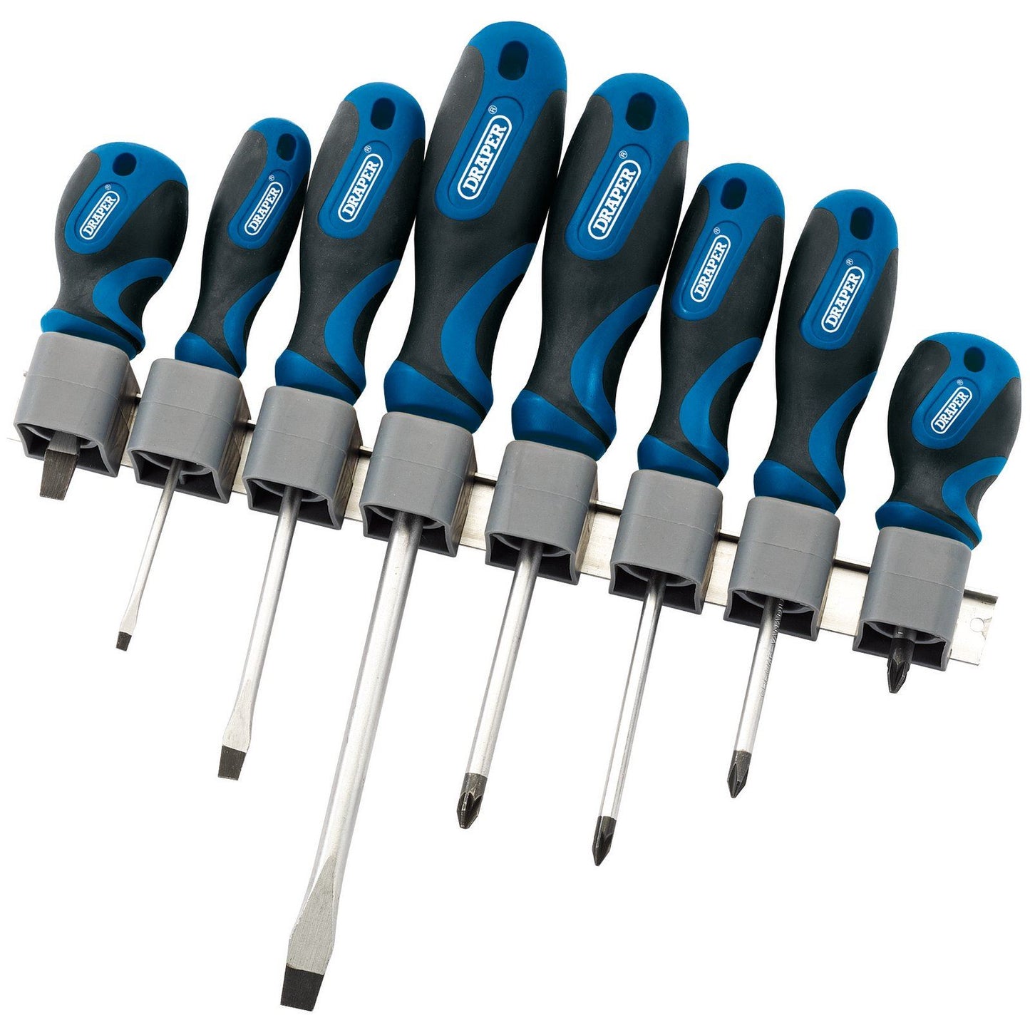 Draper 1x 8 Piece Soft Grip Screwdriver Set Garage Professional Standard Tool - 48933