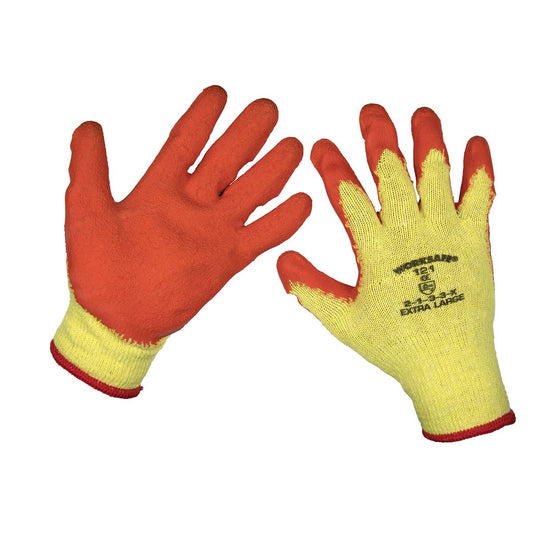 Sealey Super Grip Knitted Gloves Latex Palm (X-Large) - Pair 9121XL