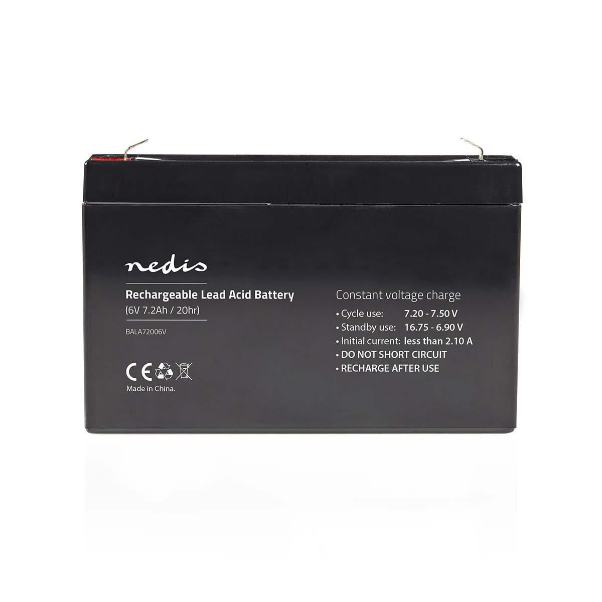 Nedis Rechargeable Lead-Acid Battery 6V 7200mAh 151 x 34 x 95mm BALA72006V