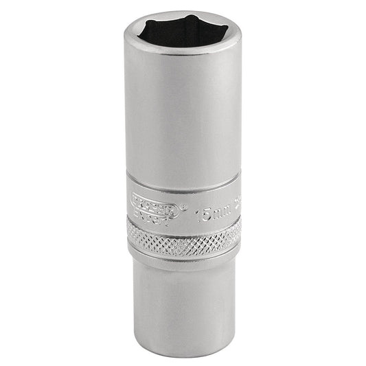 Draper Expert Quality Chrome 3/8" Square Drive 6 Point Deep Metric Socket - 15mm - 16583