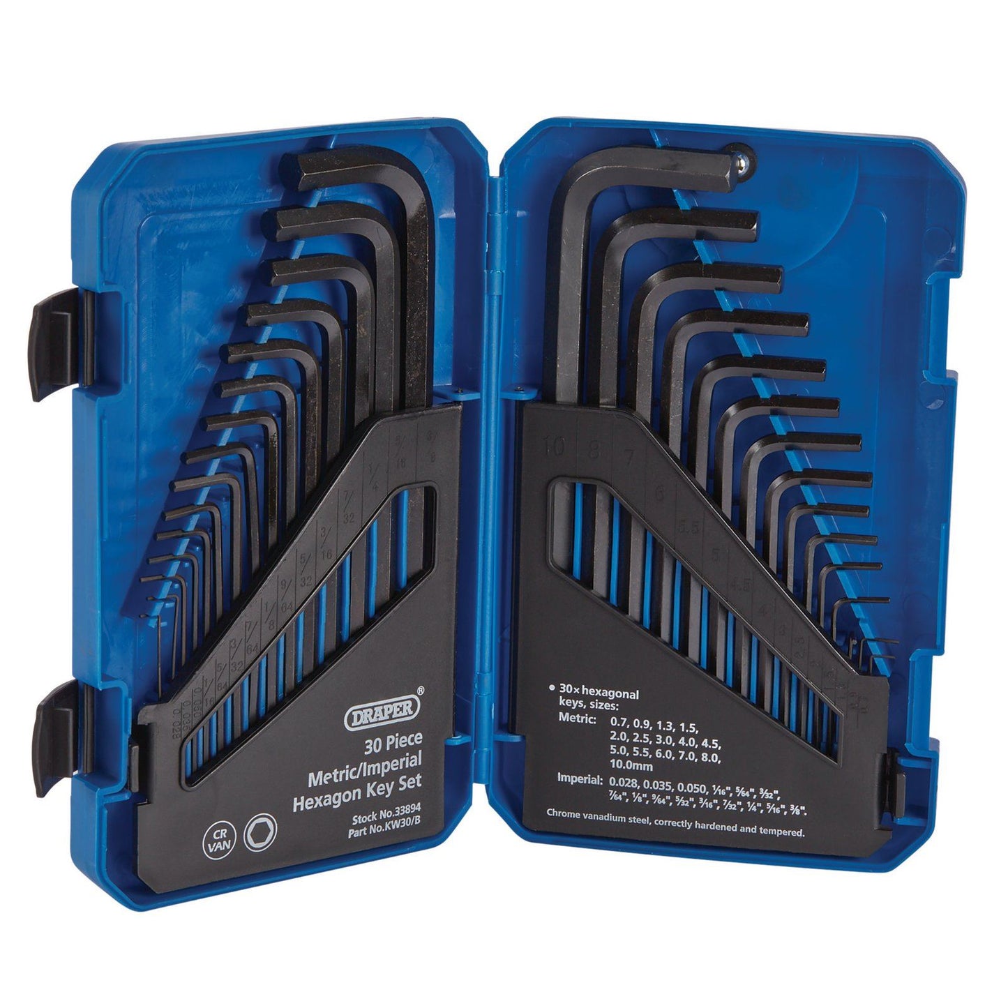 Draper Metric Imperial Allen Allan Alan Hex Key Set Long Pattern Hexagon KW30/B - 33894