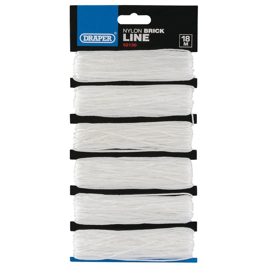 Draper 52130 Braided Nylon Brick Laying Line Strings Hanks Builder Level 6 x 18m