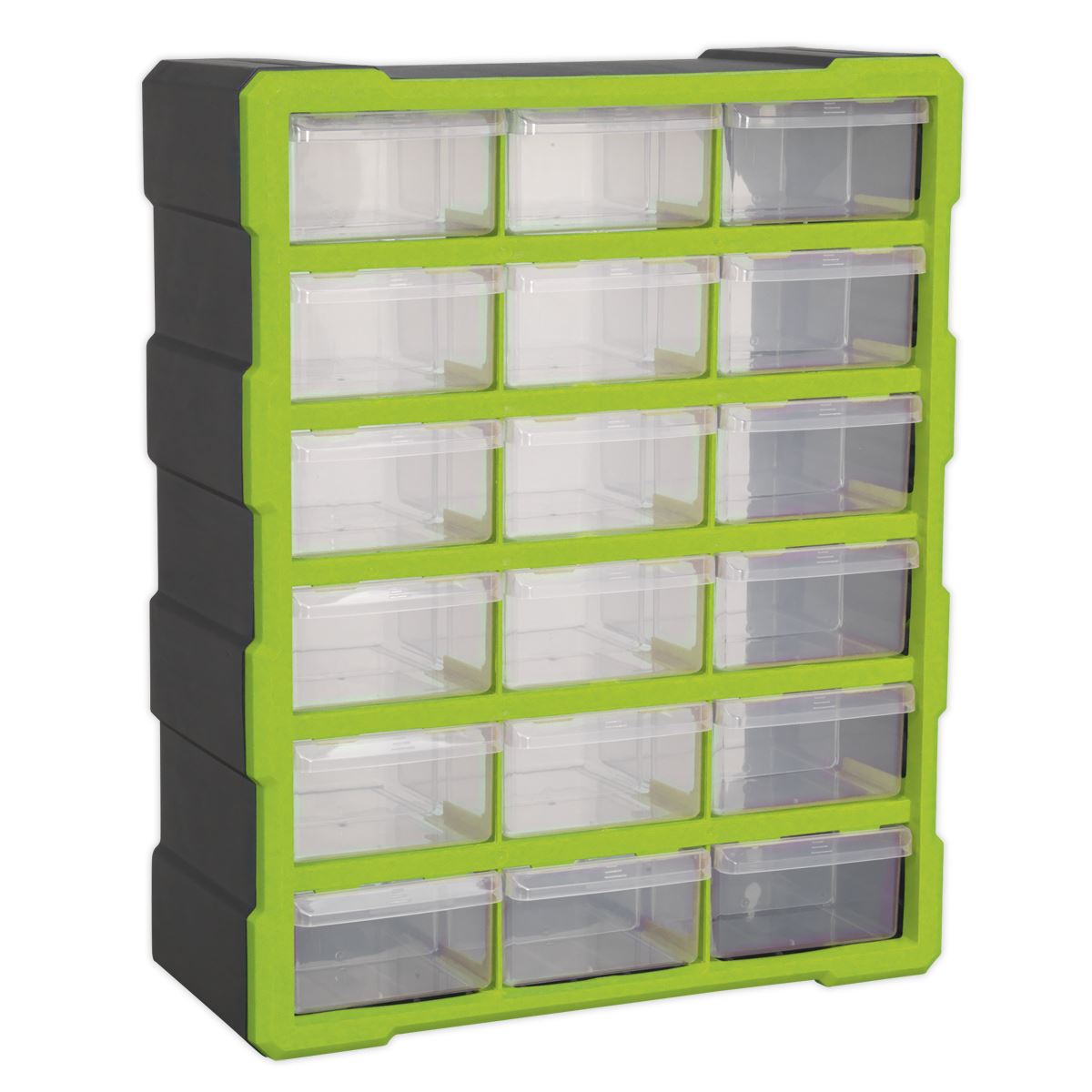 Sealey Cabinet Box 18 Drawer - Hi-Vis Green/Black APDC18HV