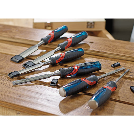 Draper 140mm Soft Grip 'Pound Thru' Bevel Edge Wood Chisel Set (6 Piece) - 70419