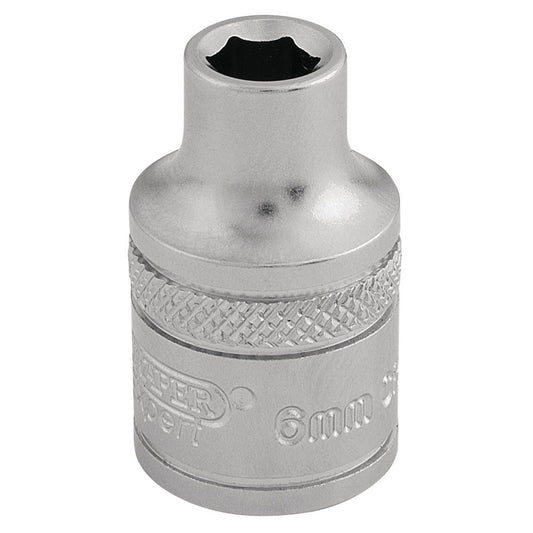 Draper Expert Quality Chrome 3/8" Square Drive 6 Point Metric Socket - 6mm - 16531