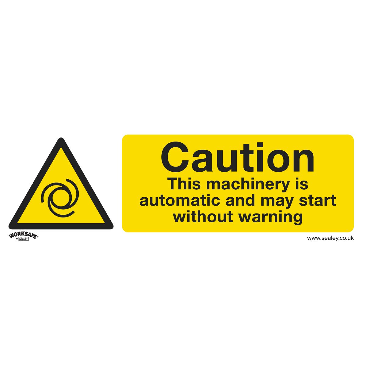 Sealey Safety Sign - Caution Automatic Machinery - Self Adhes. Pk10 SS47V10